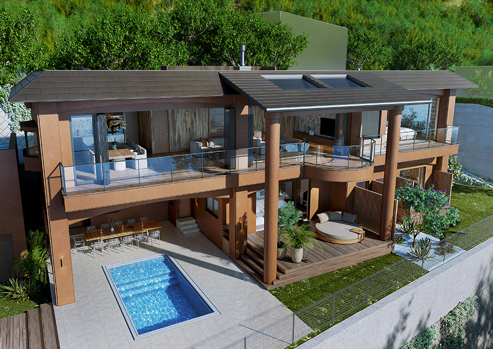 光と海景に響き合う洗練のエクステリア