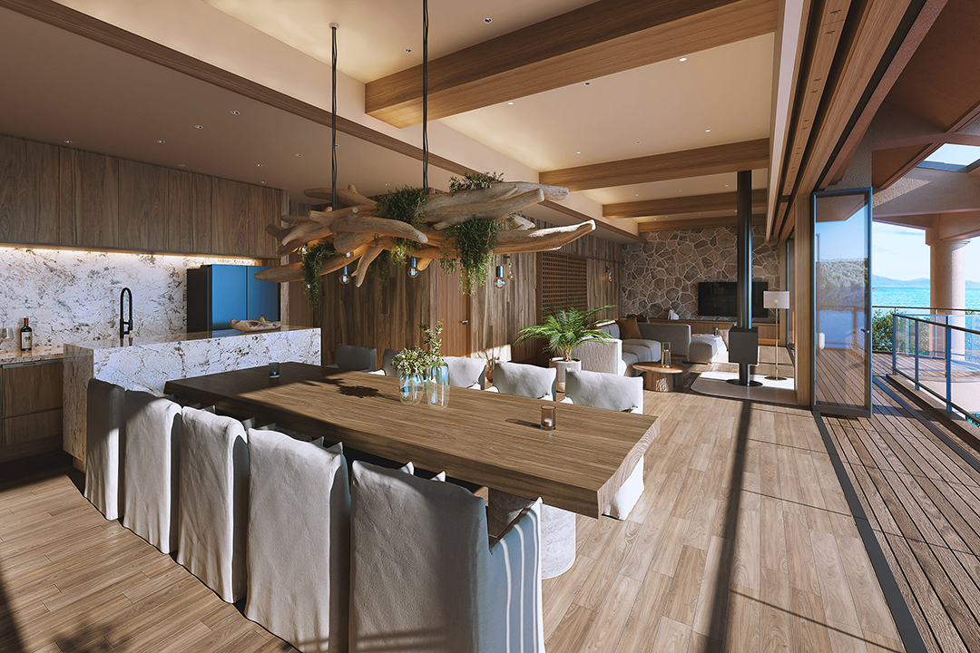 光と海とひとつになるオーシャンビューリビング